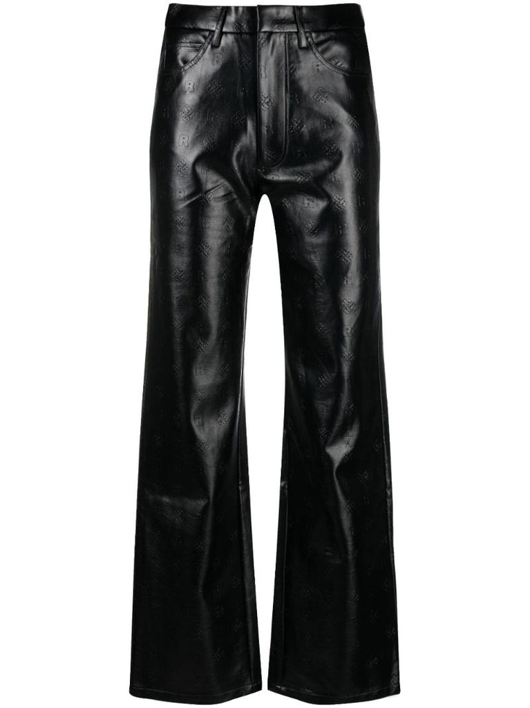 Black Rotie Embossed Straight-leg Trousers