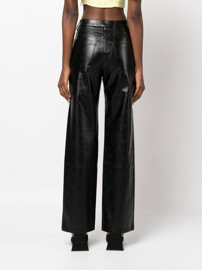 Black Rotie Embossed Straight-leg Trousers