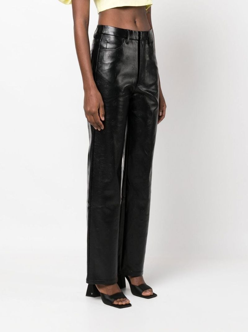 Black Rotie Embossed Straight-leg Trousers