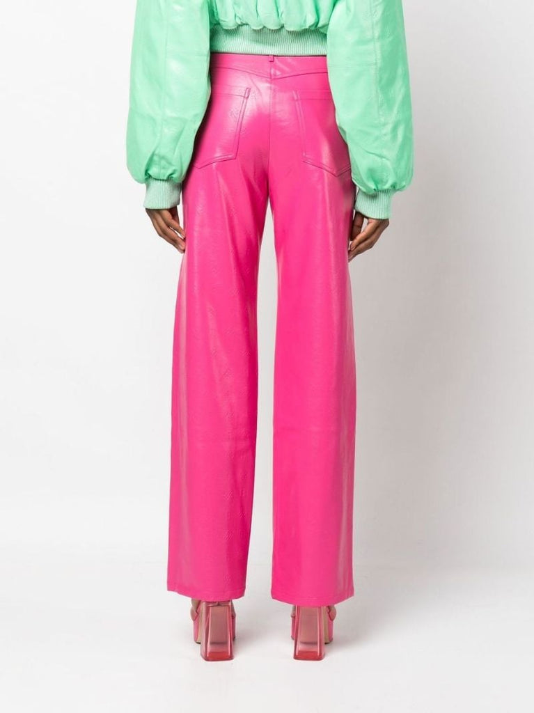 Pink Rotie Logo Embossed Trousers