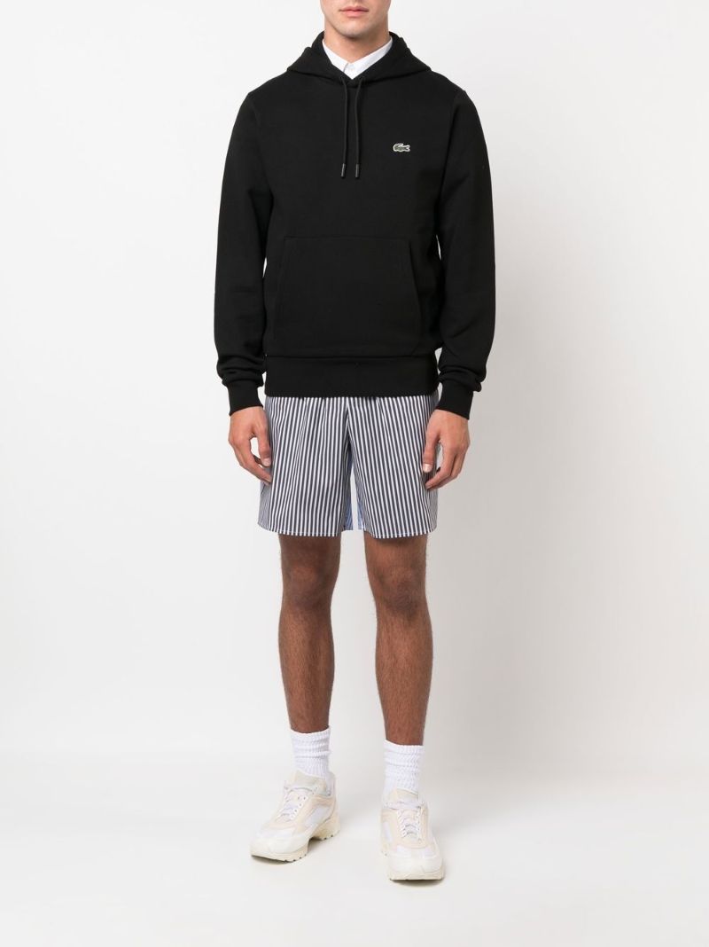 Black Logo Patch Cotton Hoodie