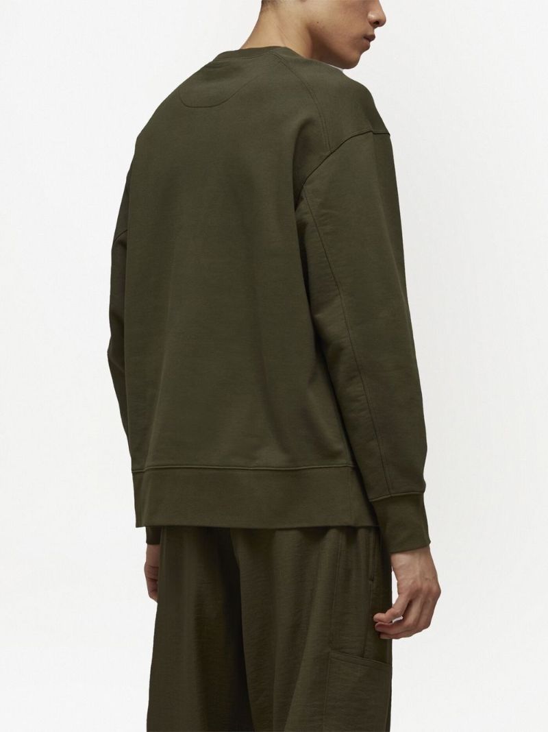 Green Logo Print Cotton Sweatshirt