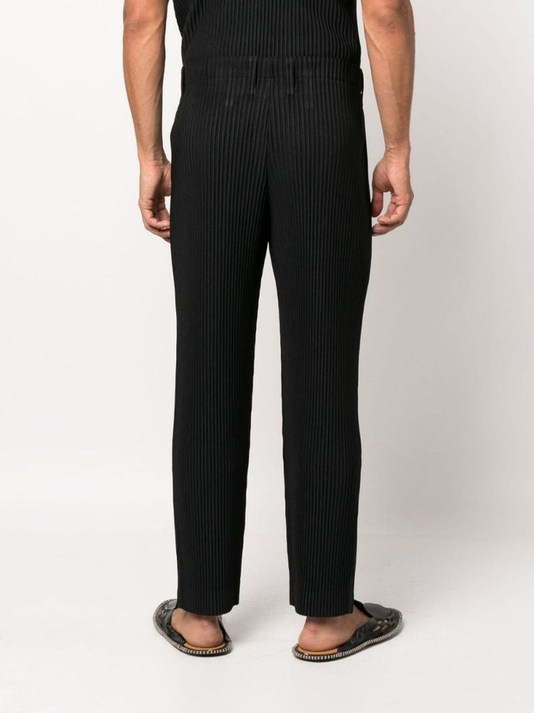 Black Tailored Pleats 1 Straight-leg PlissÃ_x0083_Â© Trousers