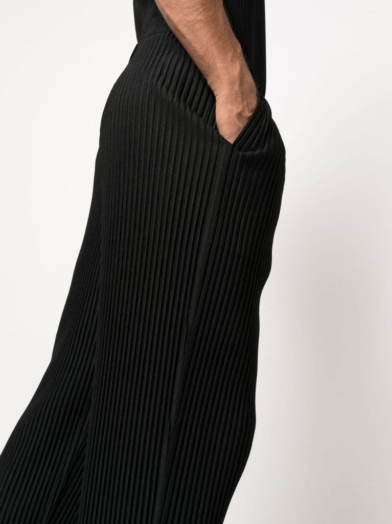 Black Tailored Pleats 1 Straight-leg PlissÃ_x0083_Â© Trousers