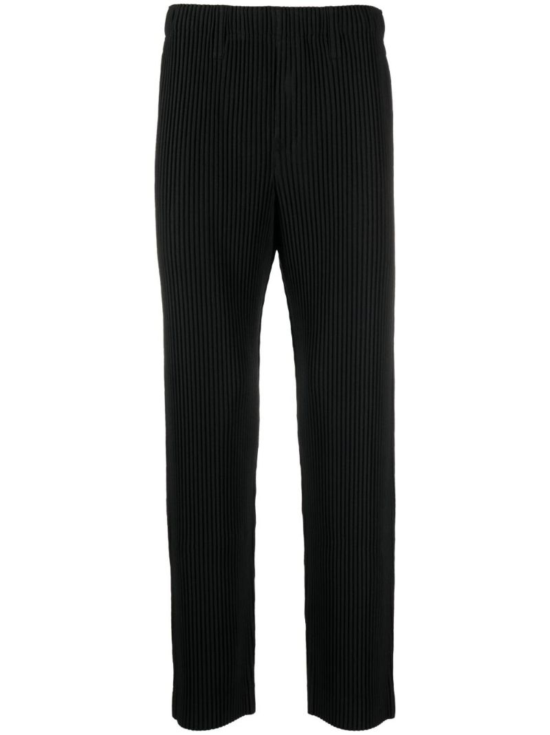 Black Tailored Pleats 1 Straight-leg PlissÃ_x0083_Â© Trousers