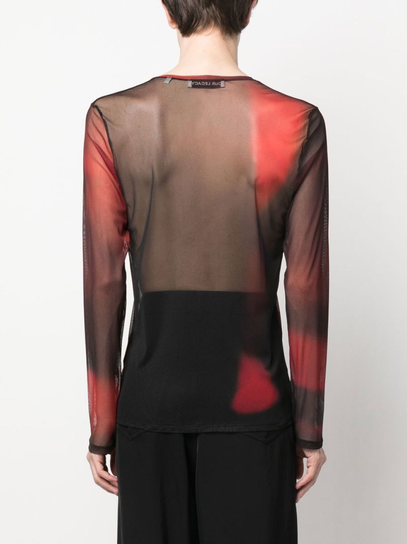 Red Dark Lights Long Sleeve T-shirt