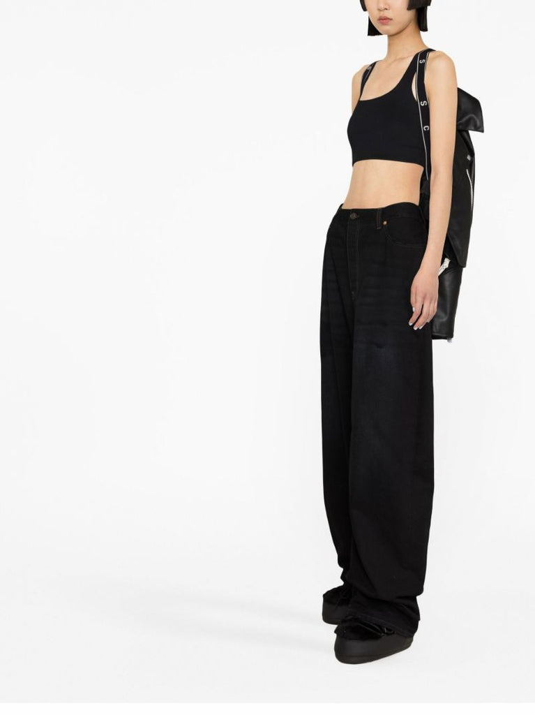 Black Vyner Cropped Leather Jacket