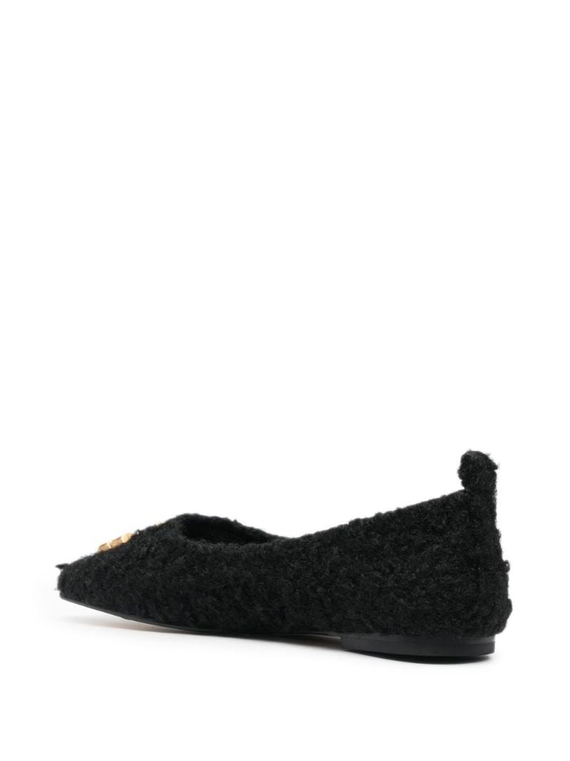 Black Eleanor Logo Ballerina Pumps