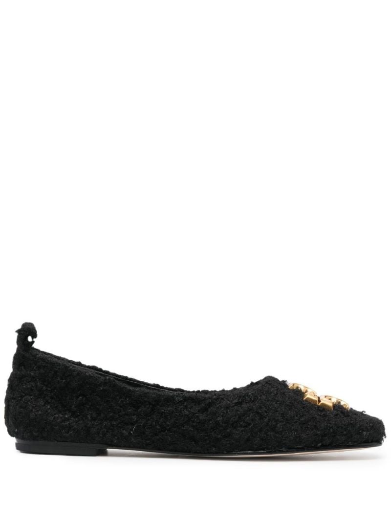 Black Eleanor Logo Ballerina Pumps