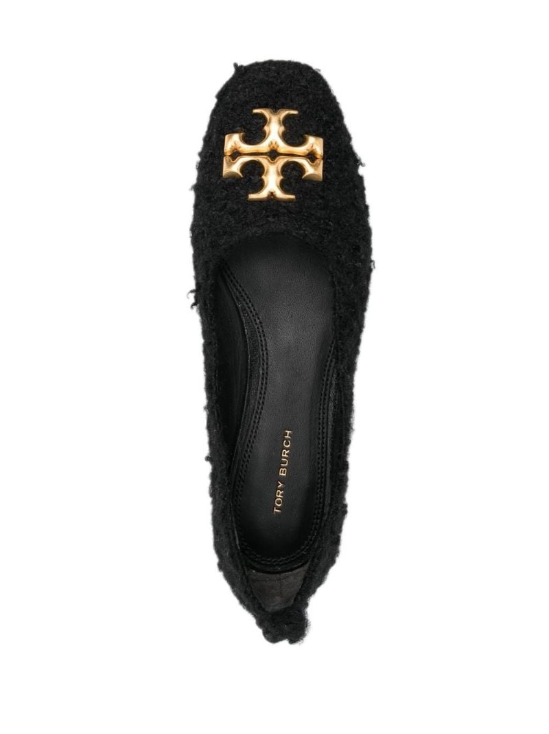 Black Eleanor Logo Ballerina Pumps