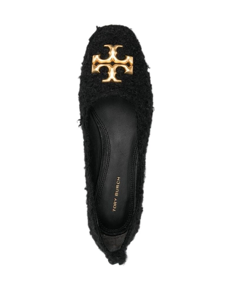 Black Eleanor Logo Ballerina Pumps