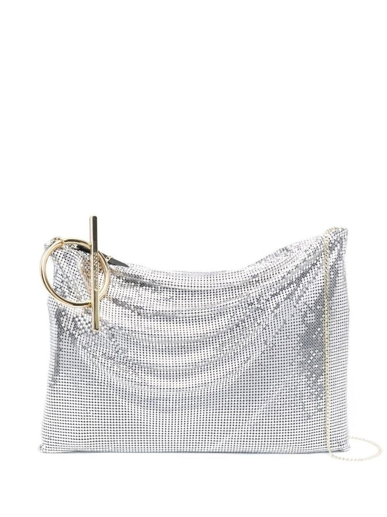 Silver Pixel T-bar Cross Body Bag