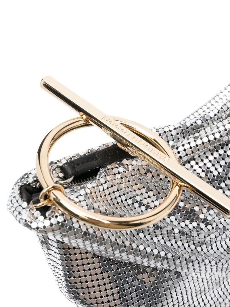 Silver Pixel T-bar Cross Body Bag