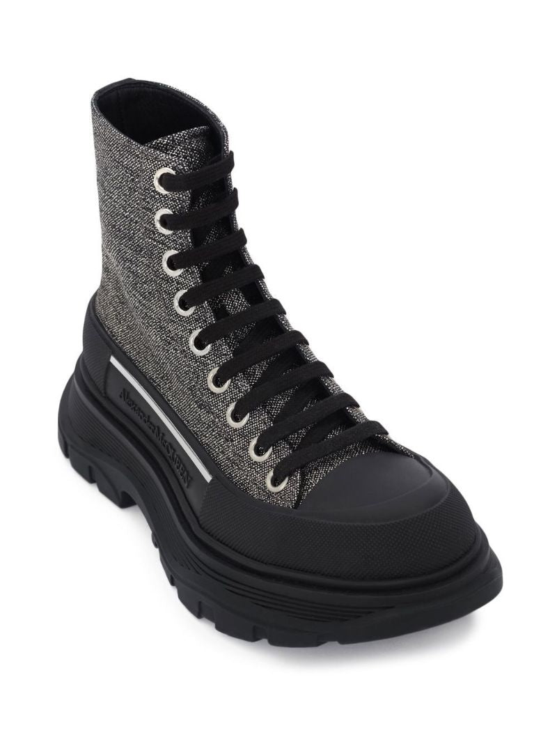 Black Tread Slick High-top Sneakers