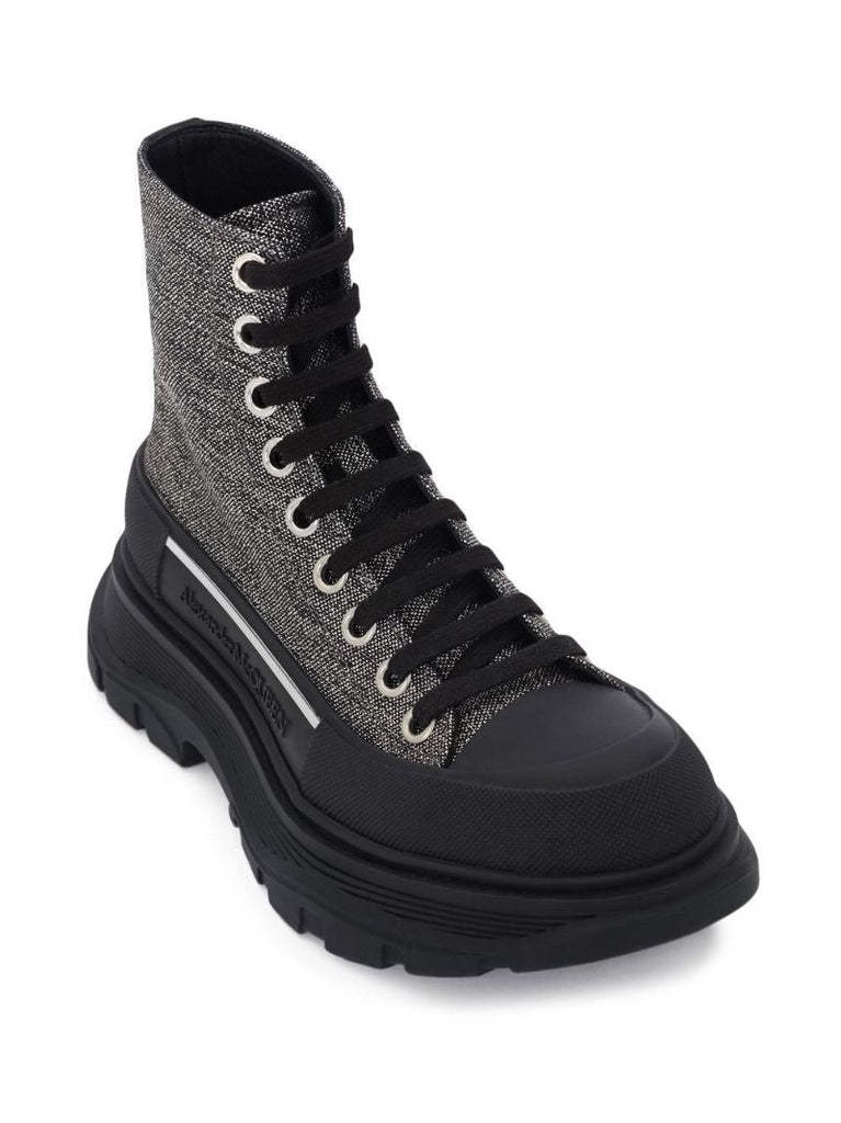 Black Tread Slick High-top Sneakers