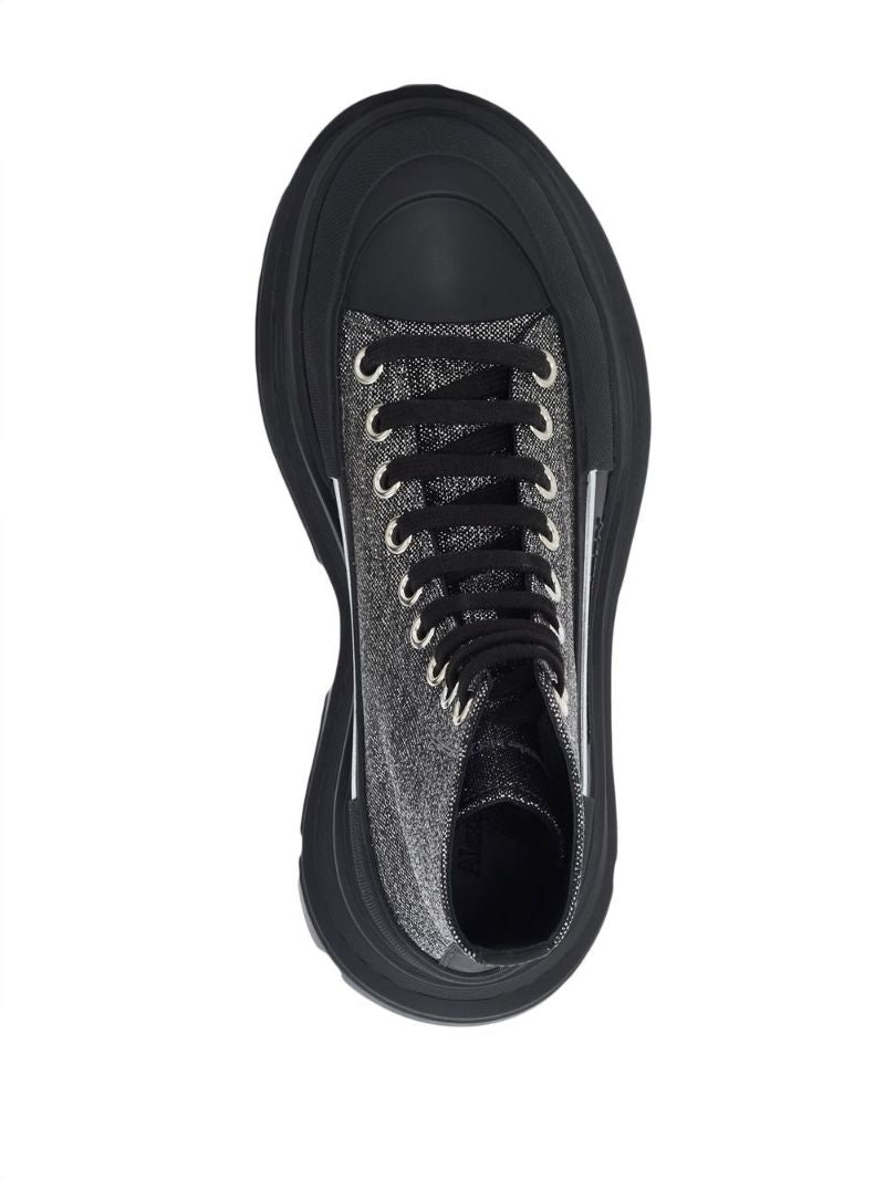 Black Tread Slick High-top Sneakers