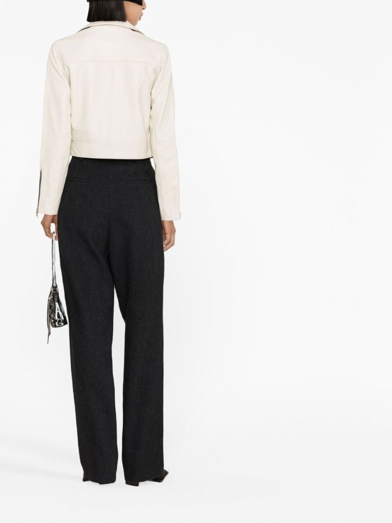 White Vyner Leather Biker Jacket
