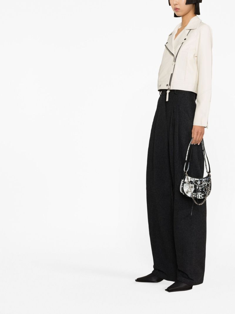 White Vyner Leather Biker Jacket
