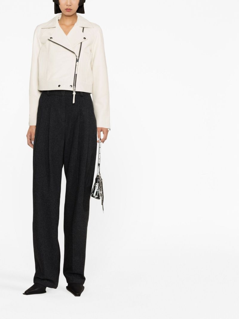 White Vyner Leather Biker Jacket