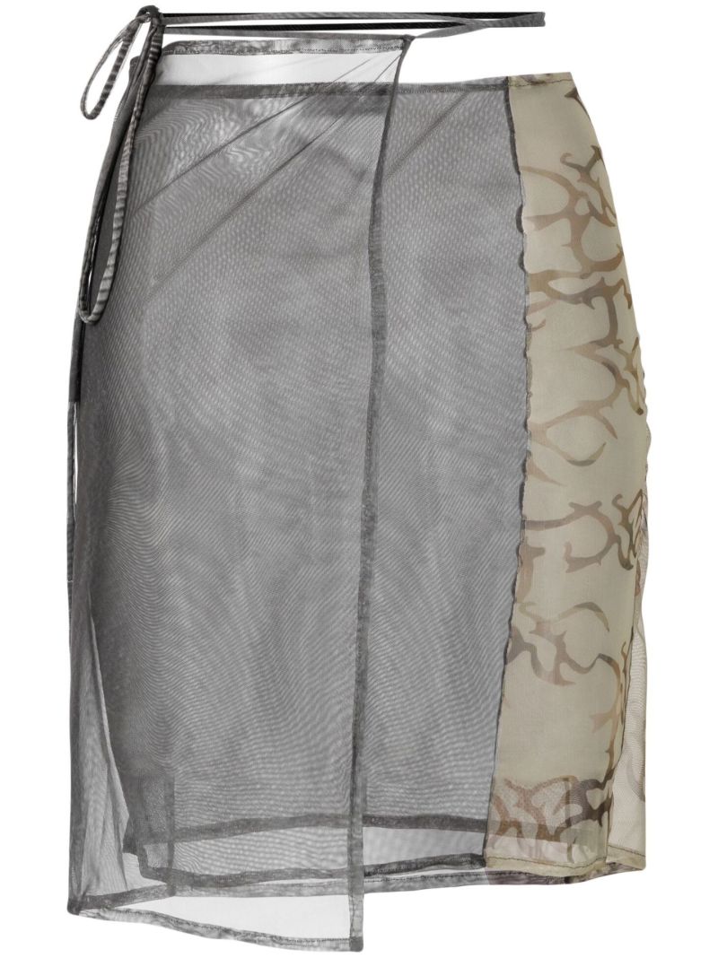 Brown Logo Print Mini Skirt