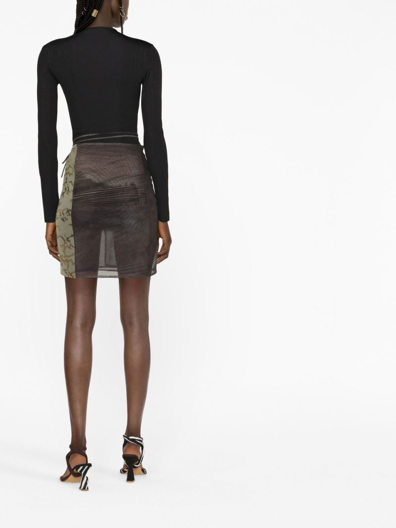 Brown Logo Print Mini Skirt