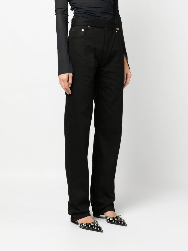 Black Cut-out Straight Leg Trousers