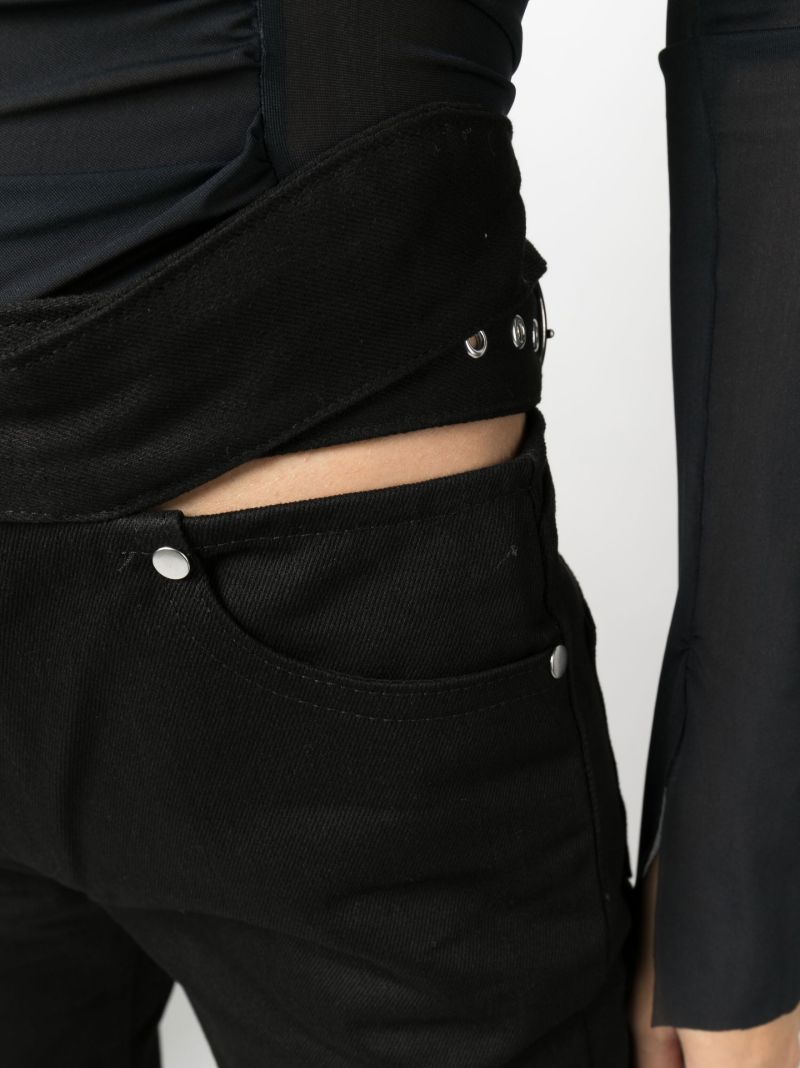 Black Cut-out Straight Leg Trousers