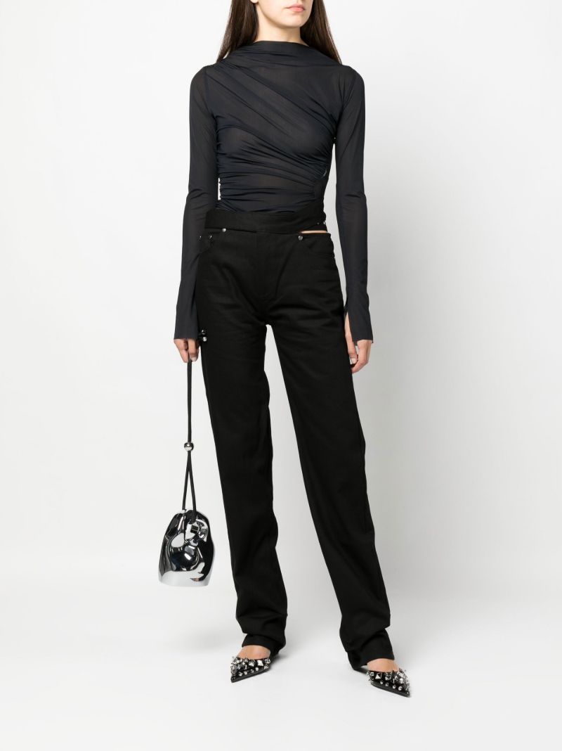 Black Cut-out Straight Leg Trousers