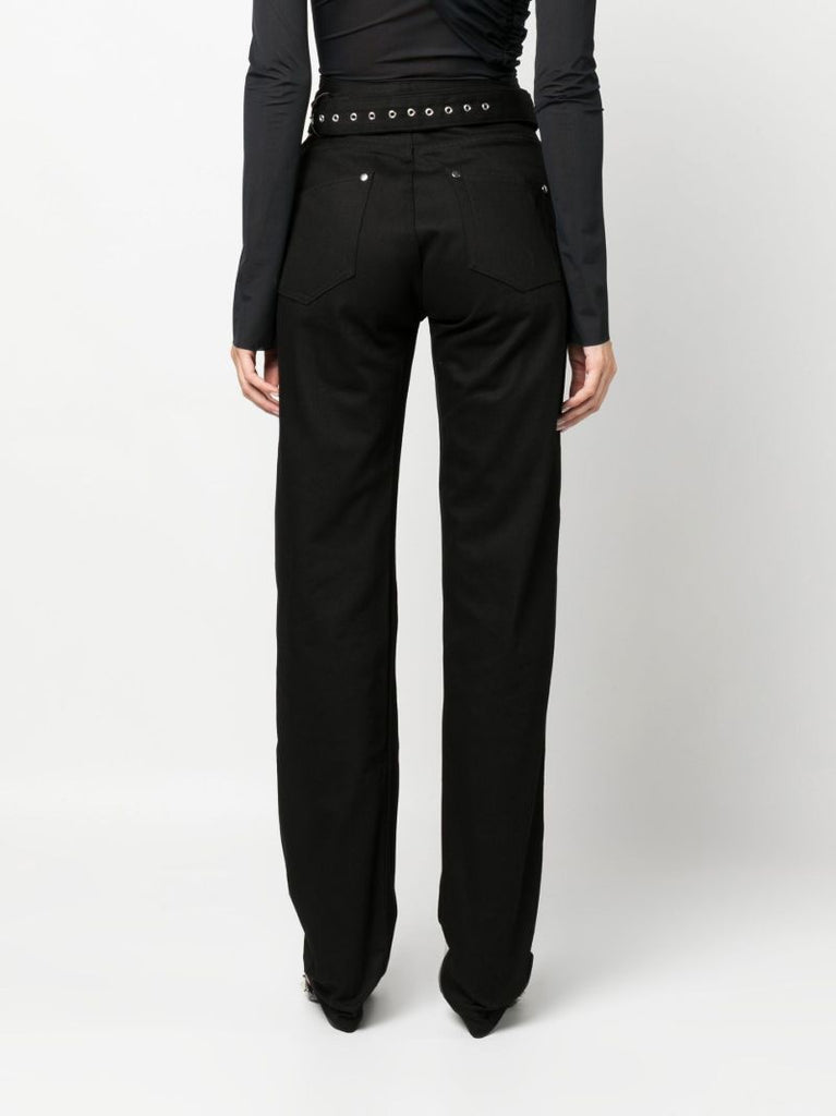 Black Cut-out Straight Leg Trousers