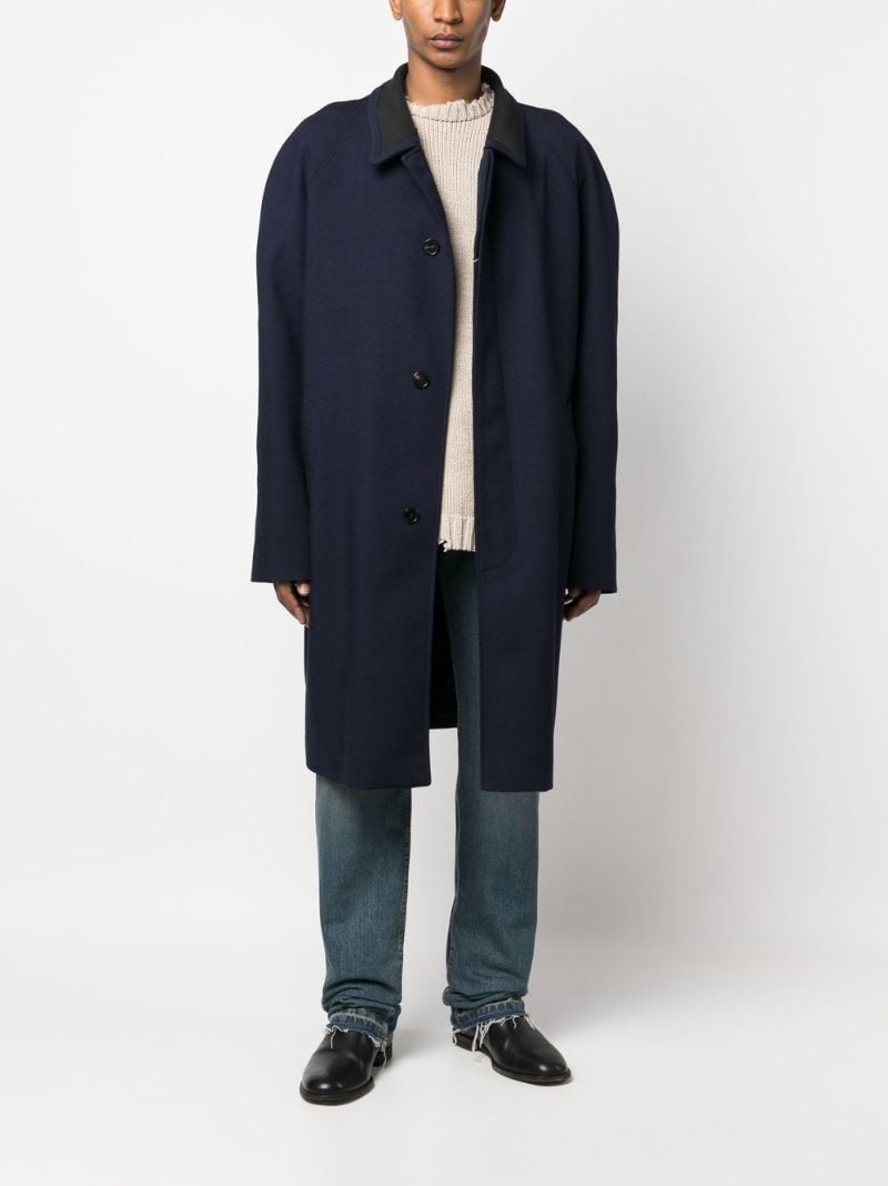 Blue Single-breasted Coat