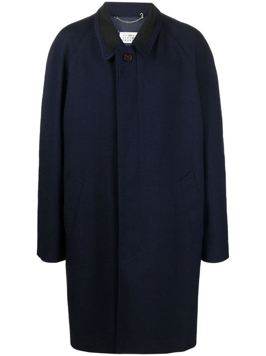 Blue Single-breasted Coat
