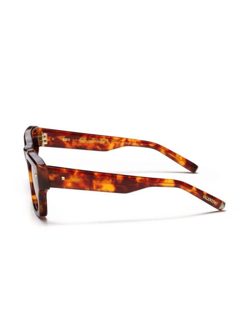 Brown Rockstud Square Frame Sunglasses