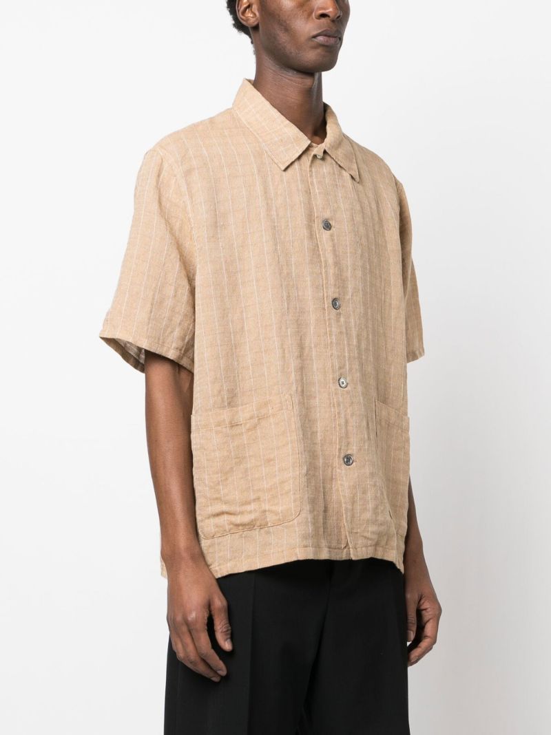 Beige Elder Checked Short-sleeve Shirt