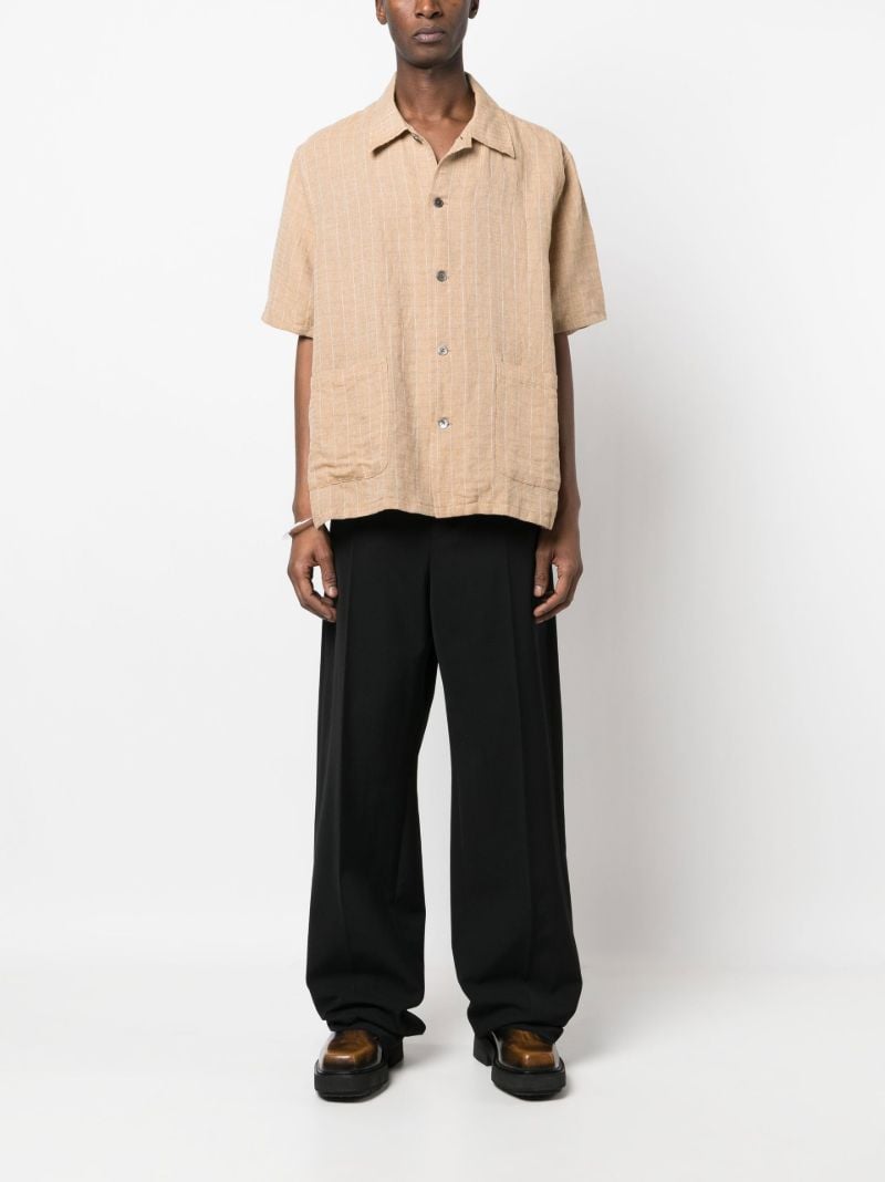 Beige Elder Checked Short-sleeve Shirt