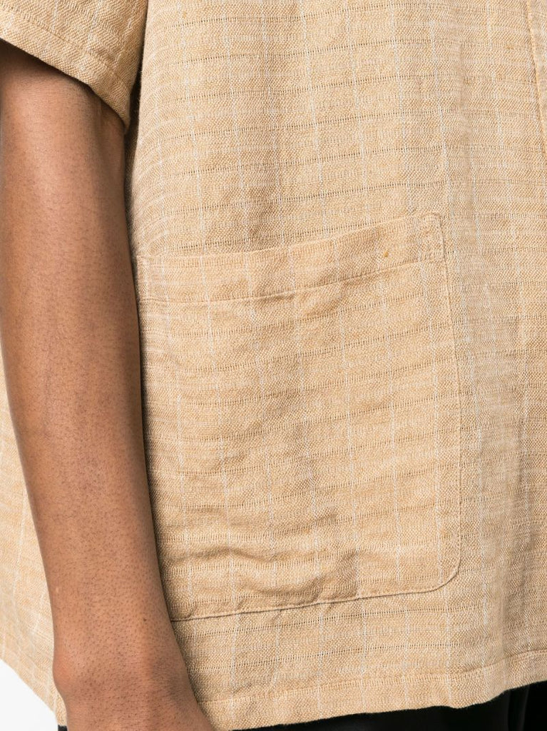 Beige Elder Checked Short-sleeve Shirt
