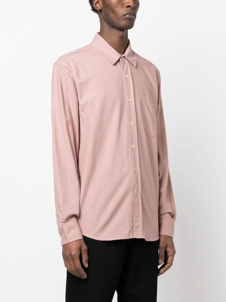 Pink Silk Long-sleeve Shirt
