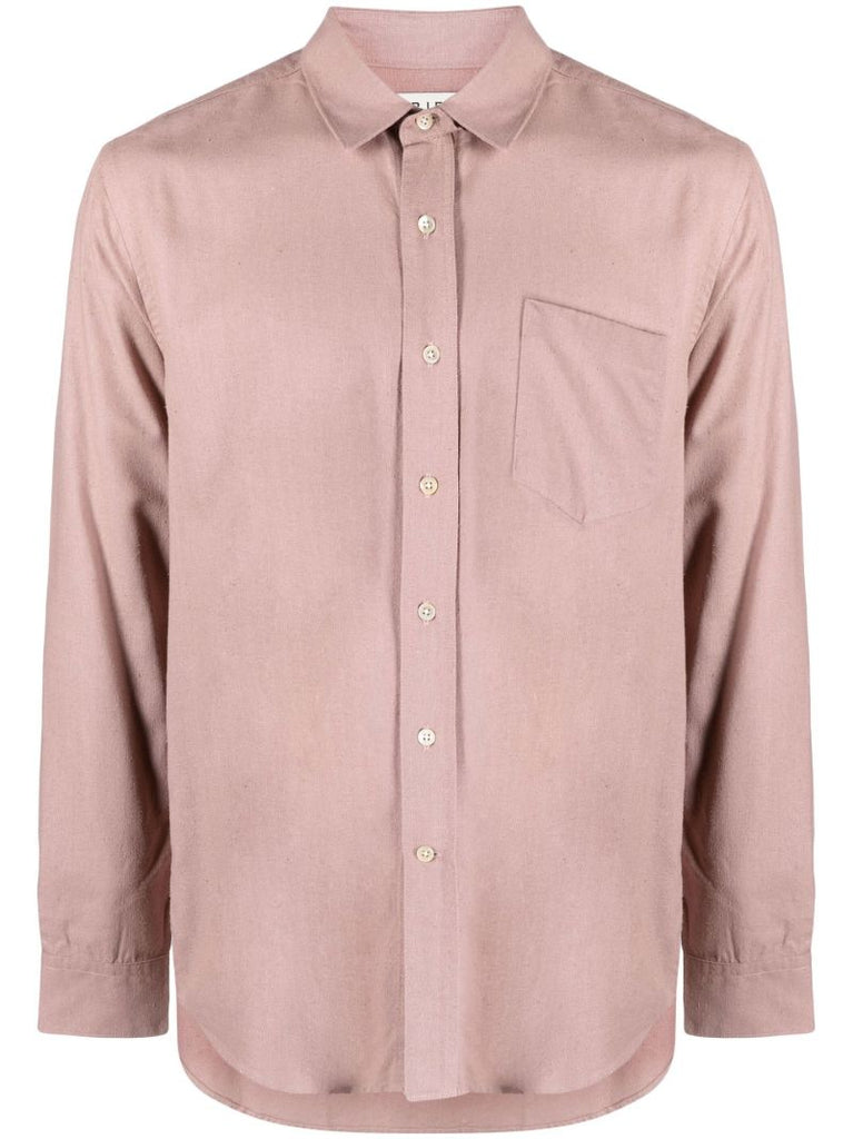 Pink Silk Long-sleeve Shirt