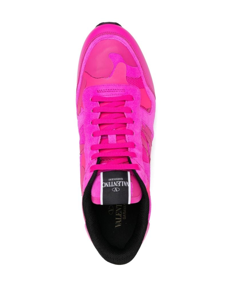 Pink Rockrunner Camouflage Leather Sneakers