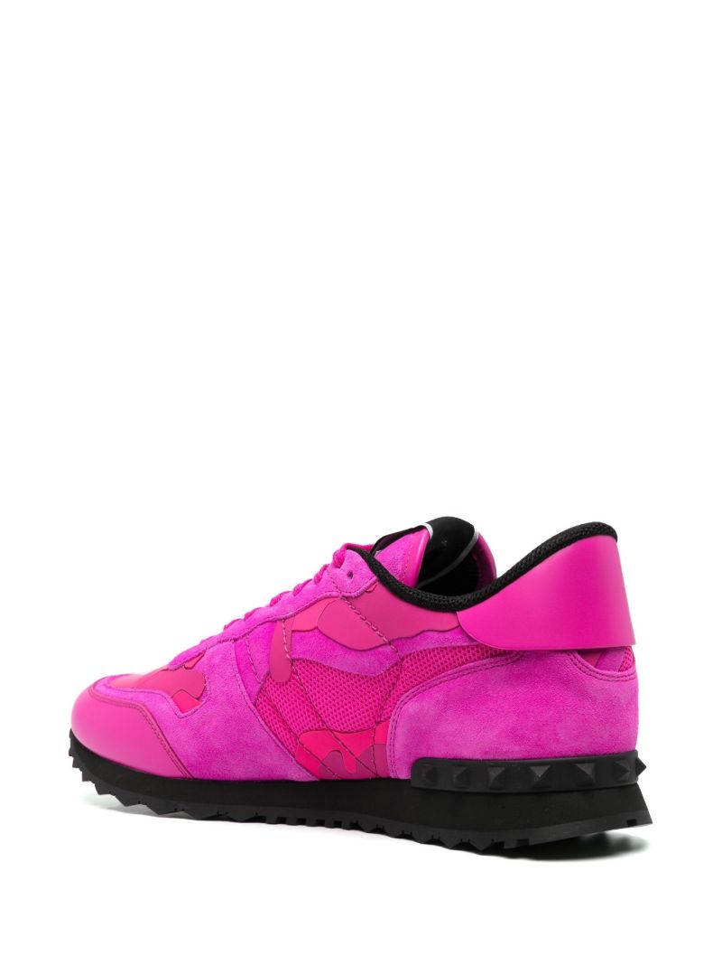 Pink Rockrunner Camouflage Leather Sneakers