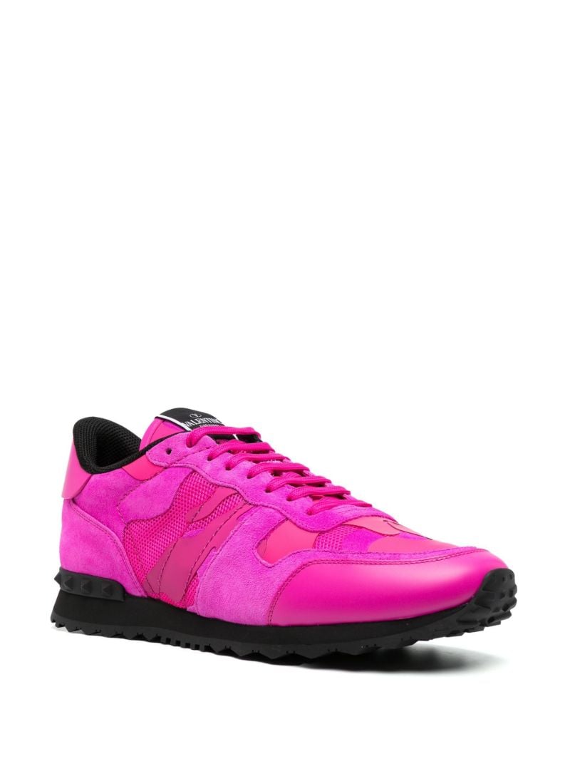 Pink Rockrunner Camouflage Leather Sneakers