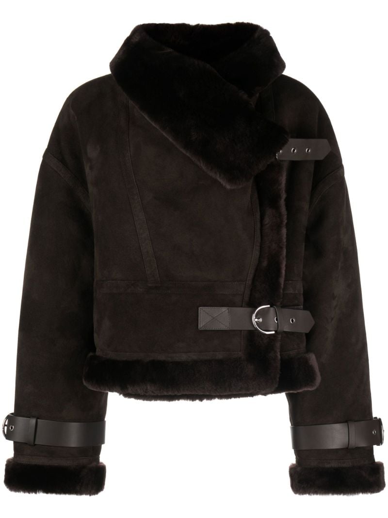 Brown Darling Cropped Shearling Jacket