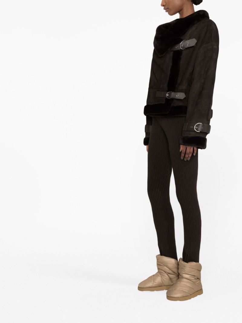 Brown Darling Cropped Shearling Jacket