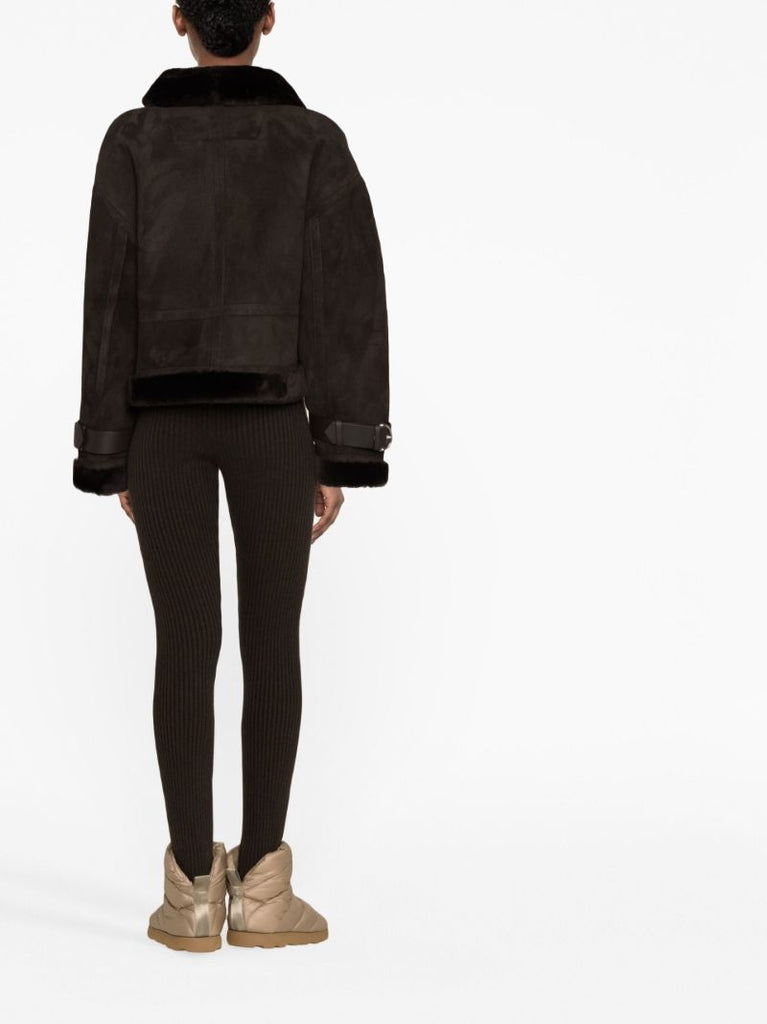 Brown Darling Cropped Shearling Jacket
