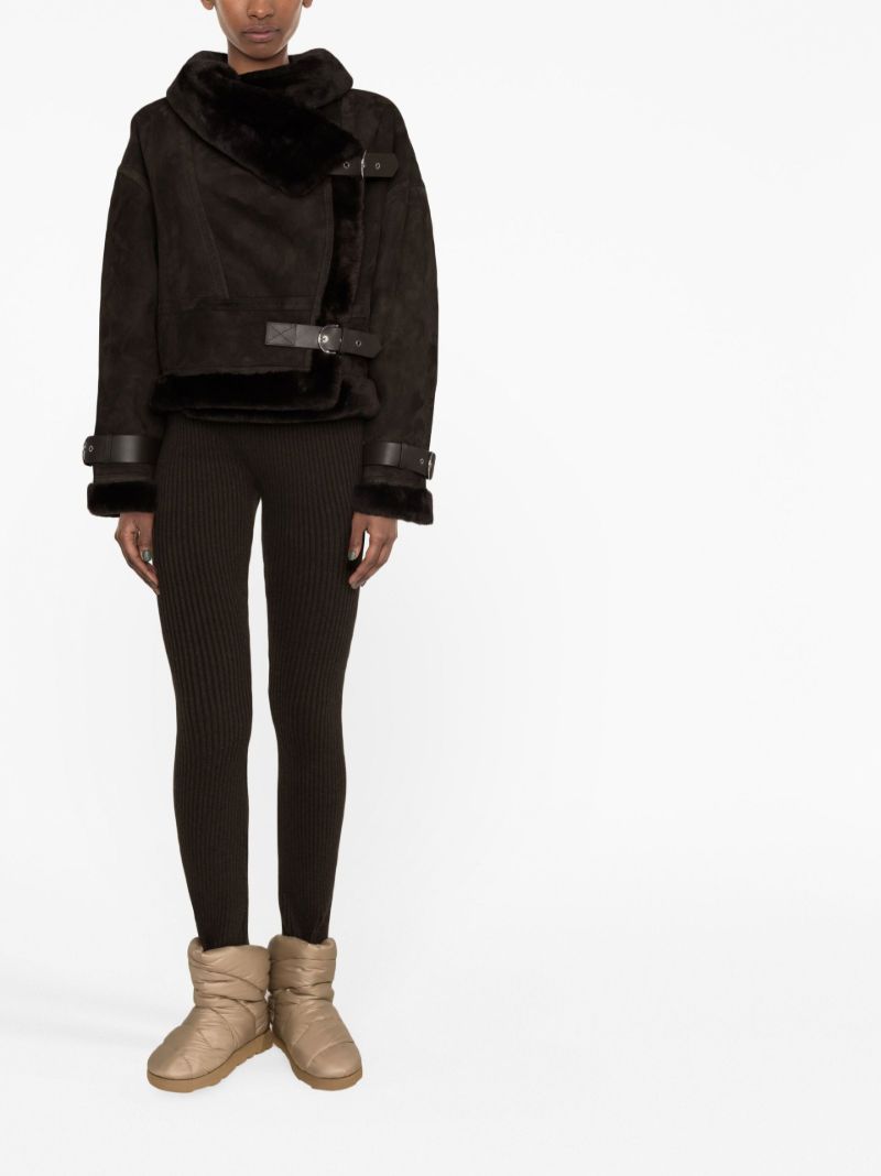 Brown Darling Cropped Shearling Jacket
