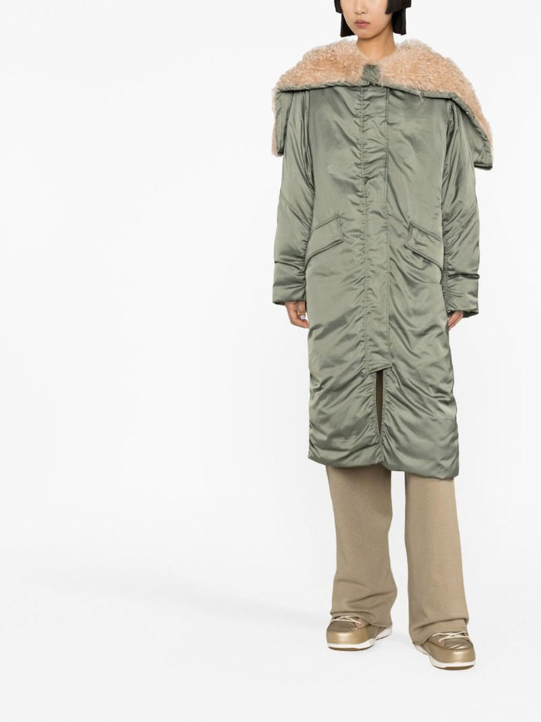Green Amara Shearling Parka Coat