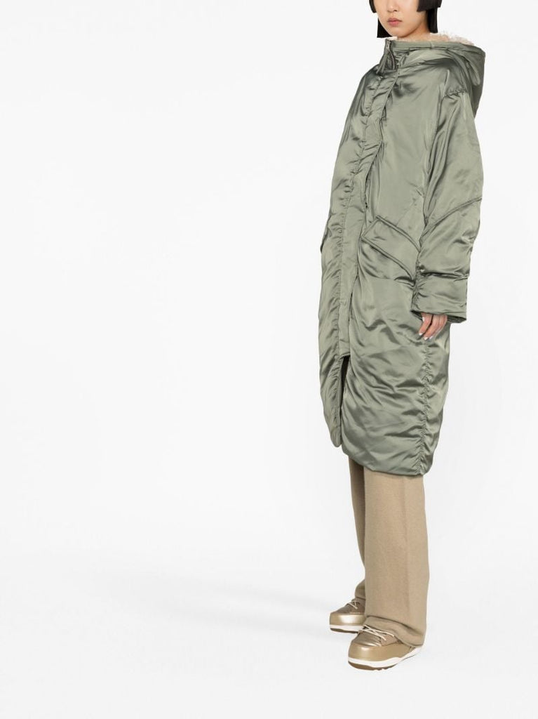 Green Amara Shearling Parka Coat