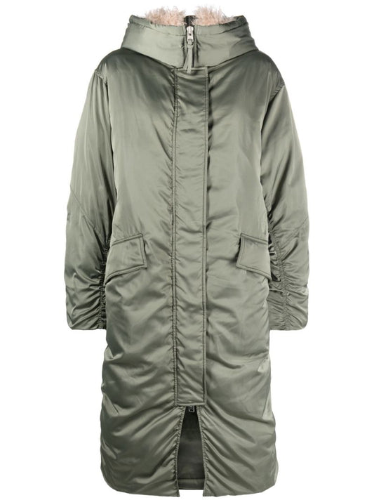 Green Amara Shearling Parka Coat