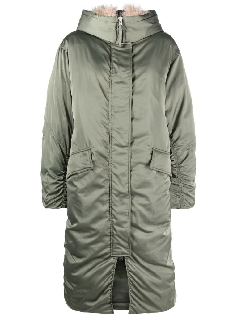 Green Amara Shearling Parka Coat