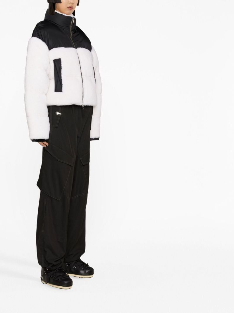 White Maya Shearling Puffer Jacket