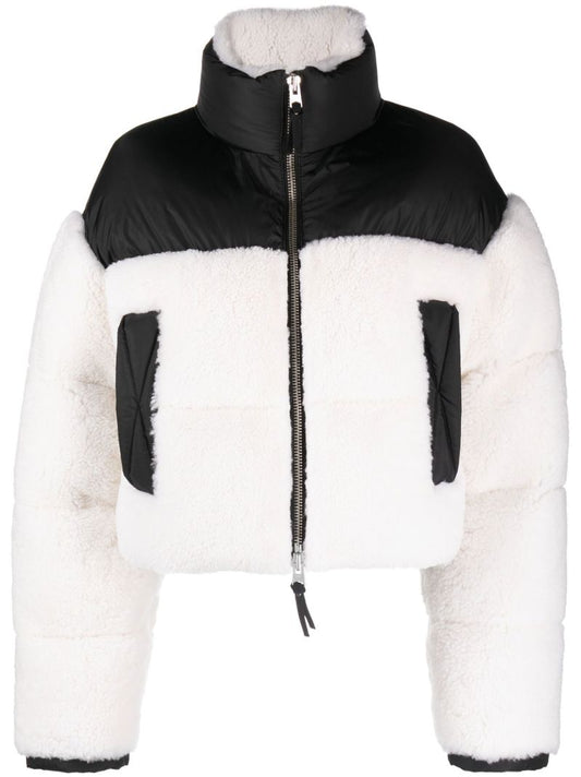 White Maya Shearling Puffer Jacket